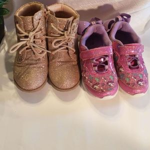 2 Pair Bundle Jojo Siwa Sneakers and Glitter Boots
